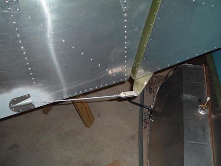 rudder cable at rudder